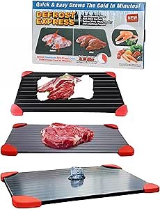 Defrosting Tray for Frozen Meat, Quick Thaw Tray Aluminum, Meat Thawing Plate, BBQ & Grilling Accessories Kitchen Gadget