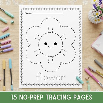Spring Tracing Practice Worksheets, Nature Fine Motor Skills Activity