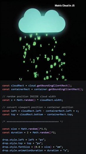 Coding the Matrix Rain Cloud ☁️⚡ | HTML & CSS & JS #coding