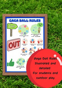 Gaga Ball Game Rules Poster | Playground Activity & Yard Game Printables | PE, Recess, Yard Game Poster for Kids - Etsy