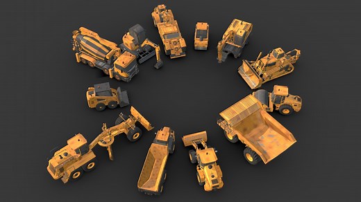 Construction Vehicles Pack - 3D model by Sidra (@Sidramax)