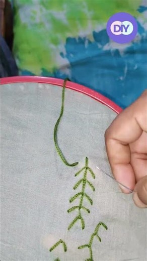 Fly Stitch Embroidery Tutorial | Easy & Beautiful Hand Stitch for Beginners #diy #youtubediythings