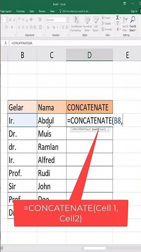 Concatenate Function in Excel