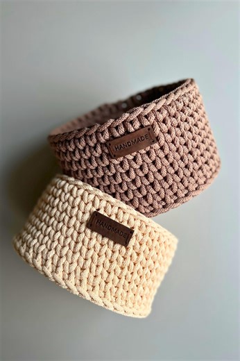 Easy Crochet Basket Pattern: Quick DIY Project | Basket With Wooden Base - Etsy