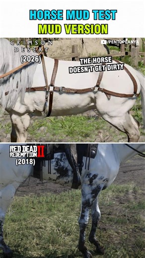 Horse Mud Test | Crimson Desert vs Red Dead Redemption 2 Comparison (2026 vs 2018)