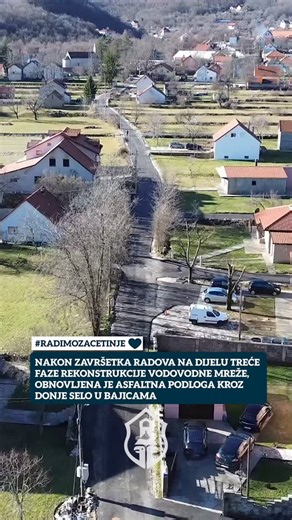 Prijestonica Cetinje on Instagram: "Nakon završetka radova na dijelu treće faze rekonstrukcije vodovodne mreže, obnovljena je asfaltna podloga kroz Donje Selo u Bajicama. #RadimoZaCetinje❤️"