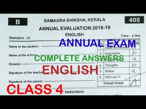 CLASS 4 ANNUAL EXAM QUESTION PAPER ANSWERS ENGLISH MARCH 2023 VARSHIKA PAREEKSHA #shazlearning