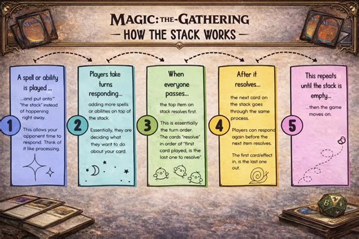 The Stack is what confuses most MTG players. Save this 🔖 Part 5 — how spells actually resolve. If this finally clicks, you just leveled up. #PixelNation #fyp #MTGCommunity #mtg #gamers