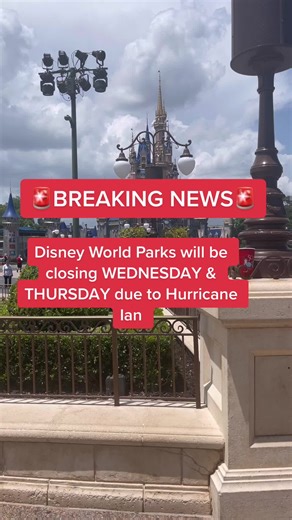 Disney world parks officially closing Wednesday & Thursday due to Hurrican Ian. Stay Safe! #disneyworld #hurricanian