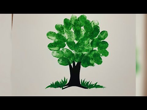 Thumb Painting Ideas | Thumb Painting Tree | Thumb Painting Easy