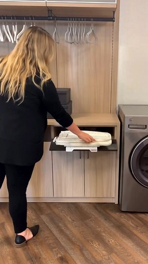 23K views · 184 reactions | Now you see it, now you don’t. Our hidden pull-out ironing board is a smart, space-saving feature that gives a tight laundry area, or a closet, extra efficiency. : @kswindesigns @calclosetssd #CaliforniaClosets #CustomClosets #ClosetDesign | California Closets | Facebook