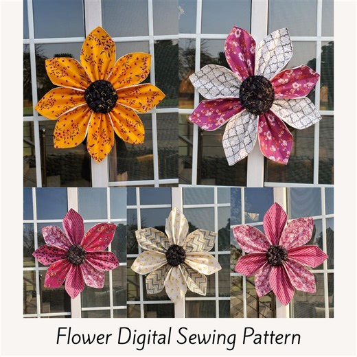 Quilted Fabric Flower Sewing Pattern, DIY Wreath Decor (PDF Pattern) - Etsy