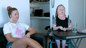 11 reactions | There are thousands of connections enabled via the Mable platform every day. Our video series, Moments with Mable, is designed to highlight some of these connections. In this video we feature Steph, a client using Mable, and Jane, her independent support worker. Image Description: Young lady, Jane, sitting on a couch in the left of the image looking at Steph, a young lady in an electric wheelchair with her arms rested on a table. | Mable | Facebook