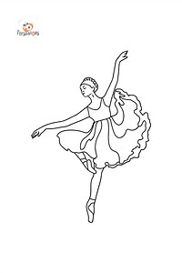 Ballerina in Lilac Dress coloring page - Online or Printable for Free!