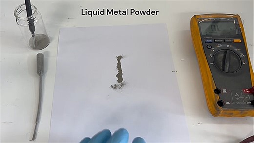 Mechanically activated liquid metal powder lets users draw circuits on paper