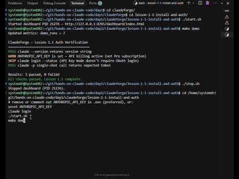 Lesson 1.1 — Install Claude Code and Verify Authentication