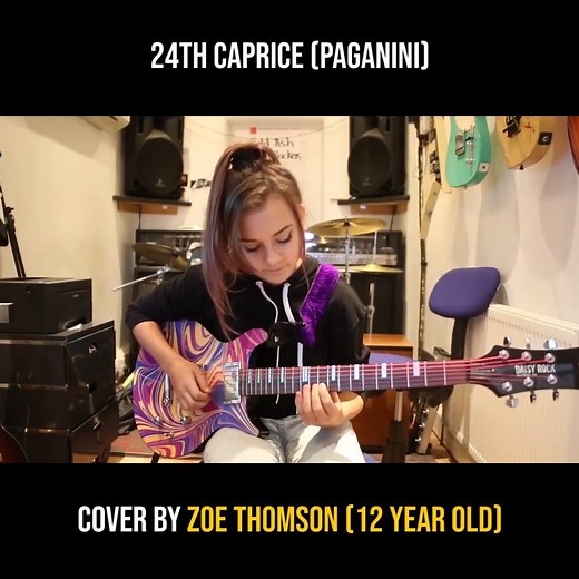 12 year old Zoe Thomson plays the 24th Caprice by Paganini. Rock version | Guitar Corner