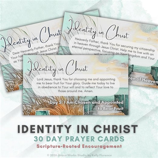 Bible Study | 30‑day Prayer Cards Printable | Identity in Christ Scripture Cards | Christian Affirmations for Women | Bible Verse Devotional - Etsy