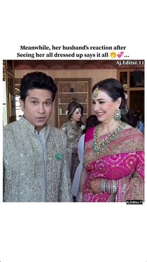 his priceless reaction when he saw her ready 😘💞.. #sachintendulkar #shortsvideo #edit