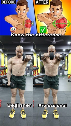 👉 Dumbbell Front Raise Beginner vs Pro (Level Up Your Shoulders FAST!) 💪🔥#shorts #motivation #gym