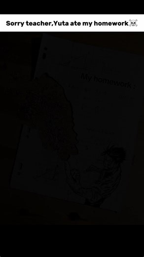 Sorry teacher, Yuta ate my homework ☠️ #jjk #anime #shorts