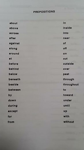 4Th grade Prepositions song