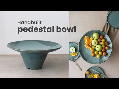 Making a ceramic pedestal bowl from slabs | pottery process