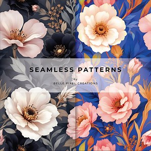 Dark Floral Pattern | Dark Academia Pattern | Romantic and Elegant Graphic | Fabric & Wallpaper | Commercial Use - Etsy