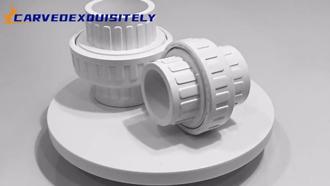 1" PVC Union Coupling Pipe Fitting (Socket x Socket) PVC Adapter Schedule 40, EPDM O-Ring, White 4 Pack