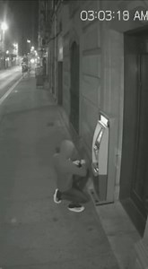 Thief trying to break through ATM😨😱 #thief #ThiefCaught #robbery #CCTVFootage #CCTVCamera #caught #ATM #atnight | Unseen-footages