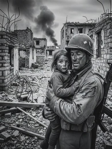 On June 6, 1944, during the Normandy landings, chaos reigned on the French beaches as Allied forces stormed the coastline to liberate Europe from Nazi occupation. Amidst the gunfire, explosions, and unimaginable violence, a soldier encountered a young girl. Frightened and alone, she was separated from her family in the confusion of battle. The soldier, caught up in the madness of war, found a brief moment of calm. He knelt beside her, offering comfort and solace. With a promise that seemed almos