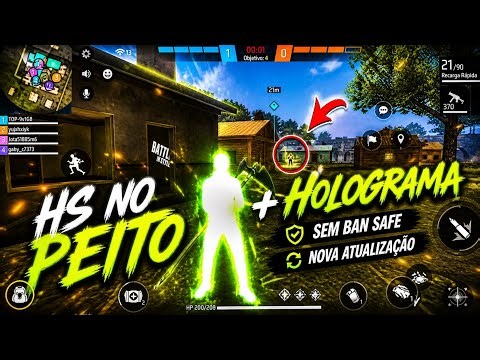 NOVO HACK HS PEITO + HOLOGRAMA GRÁTIS FREE FIRE PARA TODOS OS ANDROID, APK MOD ATUALIZADO SAFE 🇧🇷