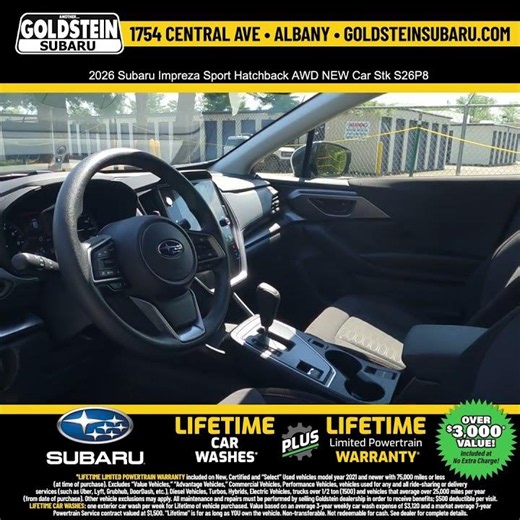 2026 Subaru Impreza Sport Hatchback AWD NEW Car Stk S26P8