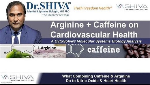 Dr.SHIVA™: Arginine and Caffeine on Cardiovascular Health @CytoSolve Systems Analysis(4/23) In this presentation, Dr.SHIVA Ayyadurai, MIT PhD, Inventor of Email, Scientist, and Engineer, analyzes Arginine Caffeine effects on Cardiovascular Health. Full Blog Post: https://vashiva.com/dr-shiva-arginine-cardiovascular-health-a-cytosolve-analysis/ Get Educated, or Be Enslaved TruthFreedomHealth.com To attend an online OPEN HOUSE with Dr.SHIVA this THURSDAY at 11 AM EST or 8 PM EST. RSVP at: VASHIVA.