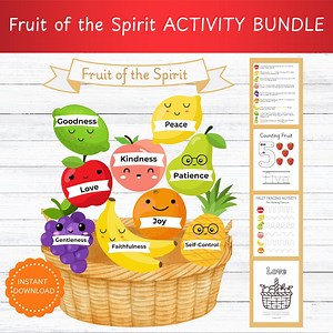 Fruit of the Spirit Bible Activity Bundle | Christian Homeschool Lesson | Scripture Coloring Pages & Worksheets | Preschool - Etsy Canada