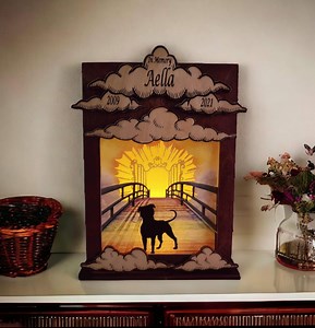 Rainbow Bridge Pet Memorial | Personalized Tealight Gift | Pet Home Decor Tribute | Dogpound Creations - Etsy