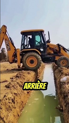 This backhoe loader crosses a trench with brilliant technique!