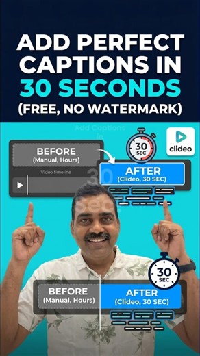 Add Perfect Captions to Videos in 30 Seconds (Free No Watermark) #clideo #captions #subtitles #srt