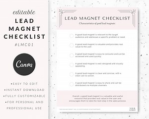 Lead Magnet Checklist Template, Templates for Coaches, Editable Business Templates - Etsy Canada