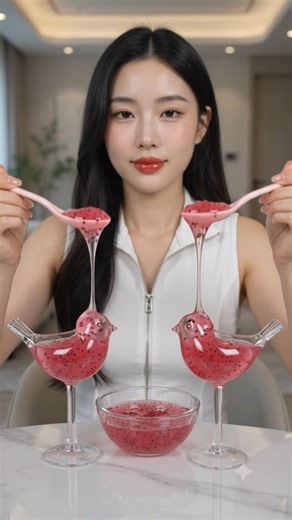 ASMR Pink Dragon Fruit Jelly Mukbang | Ultra-Realistic Eating Sounds 🌸✨ #asmr #fyp #shorts