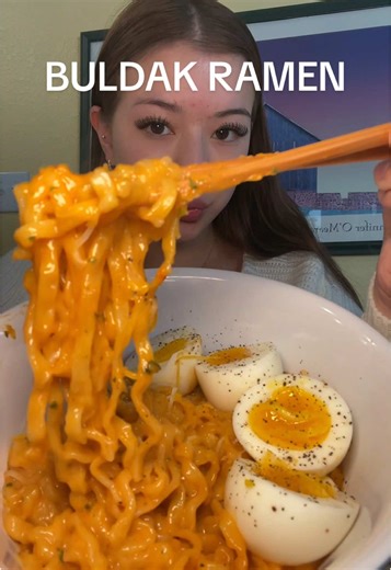 Delicious Carbonara Buldak Ramen Mukbang Experience