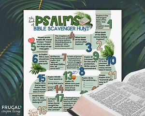 Psalms Bible Scavenger Hunt, Book of Psalms Bible Study Trivia Game, Understanding Psalms Bible Treasure Hunt Printable, Sunday School Game - Etsy