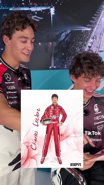 #Kimi and #George react to @deanna_first’s #F1 sketches 😂🎨 #KimiAntonelli #GeorgeRussell #Formula1