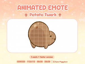 Potato Twerk Animated Emote for Twitch Discord Youtube | Booty Shake Cute | Dance Rave Party Big Butt Bum Wiggle Funny | Stream Alert | Meme - Etsy