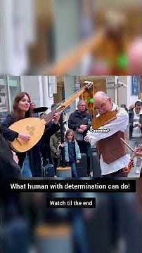Pan flute player without arms plays Vivaldi Winter.