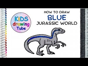 How to draw Blue the Raptor from Jurassic World | Dinosaur