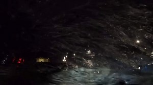 OMG biggest wave of the night impacted just now in Grand Haven, Michigan! The weight of this wave literally push my suspension down. Terrifying... | Storm Chaser Jaden Pappenheim