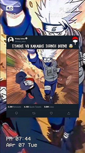Itachi vs Kakashi iconic scene 🤯