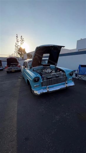 1955 Chevy. Pro Street. Blown and unapologetic. This isn’t nostalgia… it’s intimidation 🔥 👊🏼 - Owner @psm_fab 🎥 @trifive_era ____ #trifiveera #prostreet #55chevy #blownengine | Tri-Five Era