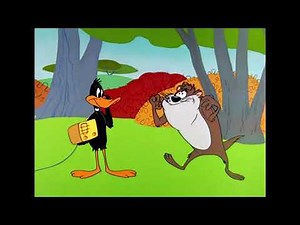 Classic Cartoon Daffy Duck and Taz in Ducking The Devil